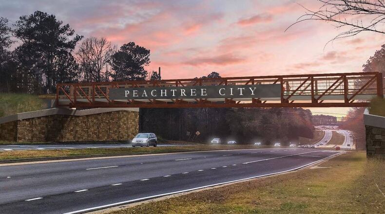 Peachtree City's Gateway Bridge for golf carts and pedestrians will connect areas on either side of Ga. 54 West. Courtesy Peachtree City