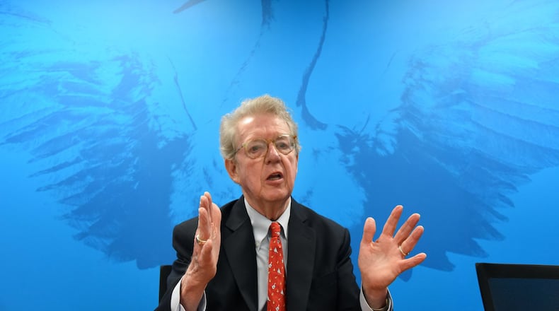 Asked what it takes to be a good CEO, Aflac's Dan Amos told Monica Pearson, "If everyone around the table looks like you, you’re going to fail.” (Hyosub Shin / Hyosub.Shin@ajc.com)