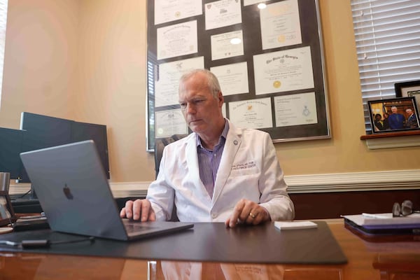 Dr. John Lipman, a radiologist who runs the Atlanta Fibroid Center, performs a nonsurgical treatment called uterine fibroid embolization (UFE), which starves fibroids of blood so they shrink and die. (Natrice Miller/AJC)