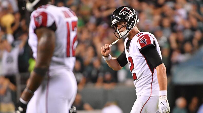 Matt Ryan reacts after failing to score late in the fourth.