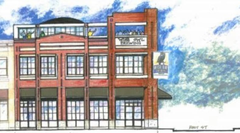 Wise Owl Brewing was approved 5-0-2 March 14 by the Marietta City Council to be built at 67-87 North Park Square in downtown Marietta. Courtesy of Wise Owl Brewing