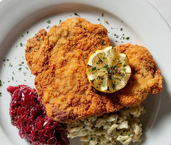 Traditional Wiener schnitzel has been a menu staple at Petite Violette since the mid-1980s. (Courtesy of Sharon Benton/Petite Violette)