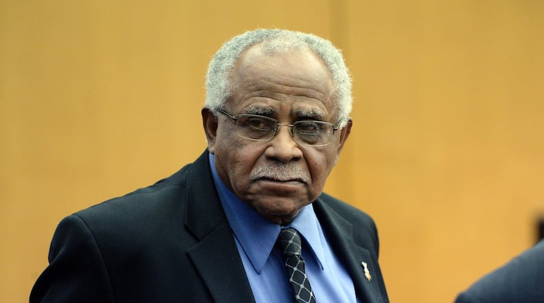 Armstead Salters, former principal of C.L. Gideons Elementary School, leaves the courtroom after his plea hearing in December. Salters was the first principal to plead guilty in the APS cheating case. HYOSUB SHIN / HSHIN@AJC.COM