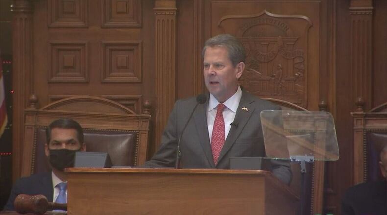 Gov. Brian Kemp lays out legislative priorities in annual State of the State address. On Friday, March 25, 2022, the Legislature approved school mask legislation he backed.