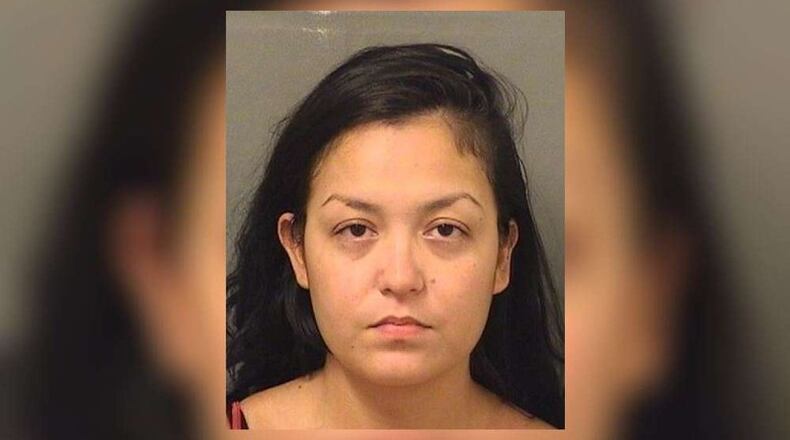 This is a mug shot of Handan Kabba, who was arrested after a hit-and-run DUI crash near Boynton Beach, Fla. At the time of the crash and arrest, she had two young children in the backseat of her car, authorities said.