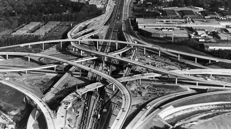 The DeKalb Super Looper? No, thanks. Here’s a shot of the construction of the Tom Moreland Interchange (better known as Spaghetti Junction) at I-85 north and I-285 in 1987. Its “official nickname” never had a chance.