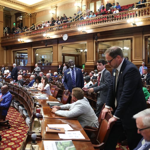 Members of the Georgia House of Representatives at the state Capitol in June. Democrats need to flip 10 seats in the midterms to win a majority for the first time in more than two decades. (Arvin Temkar/AJC)