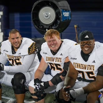 Kennesaw State coach Jerry Mack helped the Owls achieve bowl eligibility for the first time in program history on the strength of a stout and experienced offensive line. (Dave Williamson/Kennesaw State Athletics)