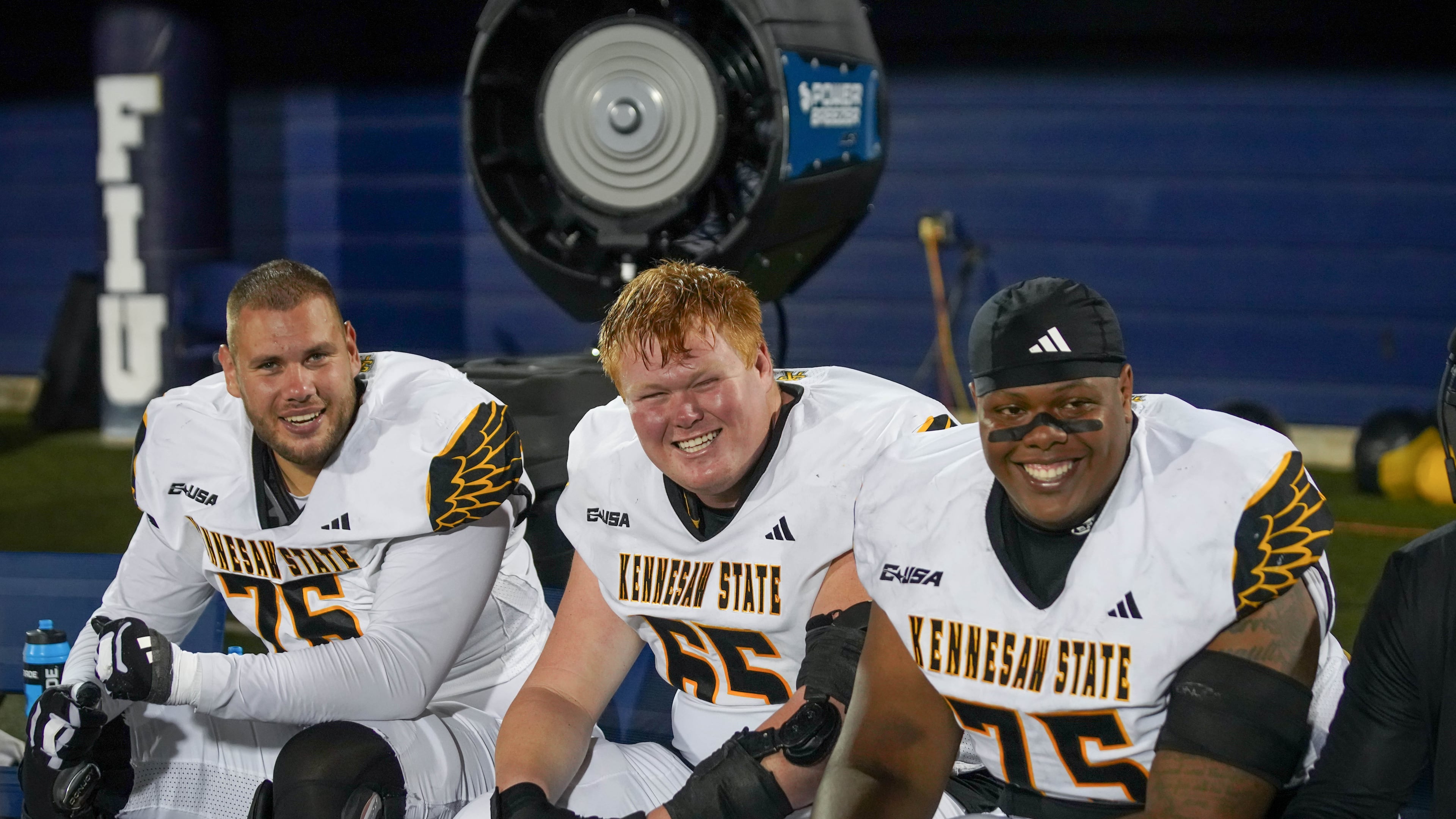 Kennesaw State coach Jerry Mack helped the Owls achieve bowl eligibility for the first time in program history on the strength of a stout and experienced offensive line. (Dave Williamson/Kennesaw State Athletics)
