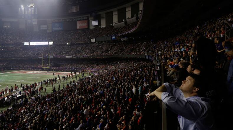Baltimore built a 28–6 lead early in the third quarter of Super Bowl XLVII, Feb. 3, 2013, before a partial power outage in the Superdome suspended play for 34 minutes.