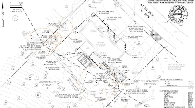 Sandy Springs recently approved a Metropolitan River Protection Act Certificate that will allow for the construction of a patio, deck and driveway extension at 8980 River Run. (Courtesy City of Sandy Springs)