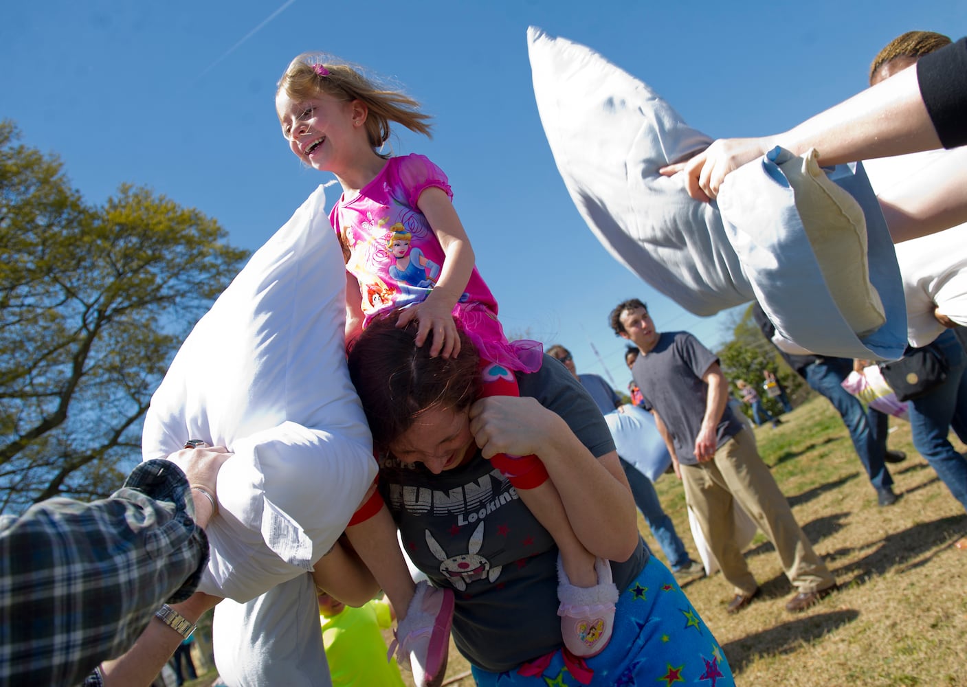 For the fifth year in a row, hundreds of residents from Atlanta and the surrounding communities participated in International Pillow Fight Day.