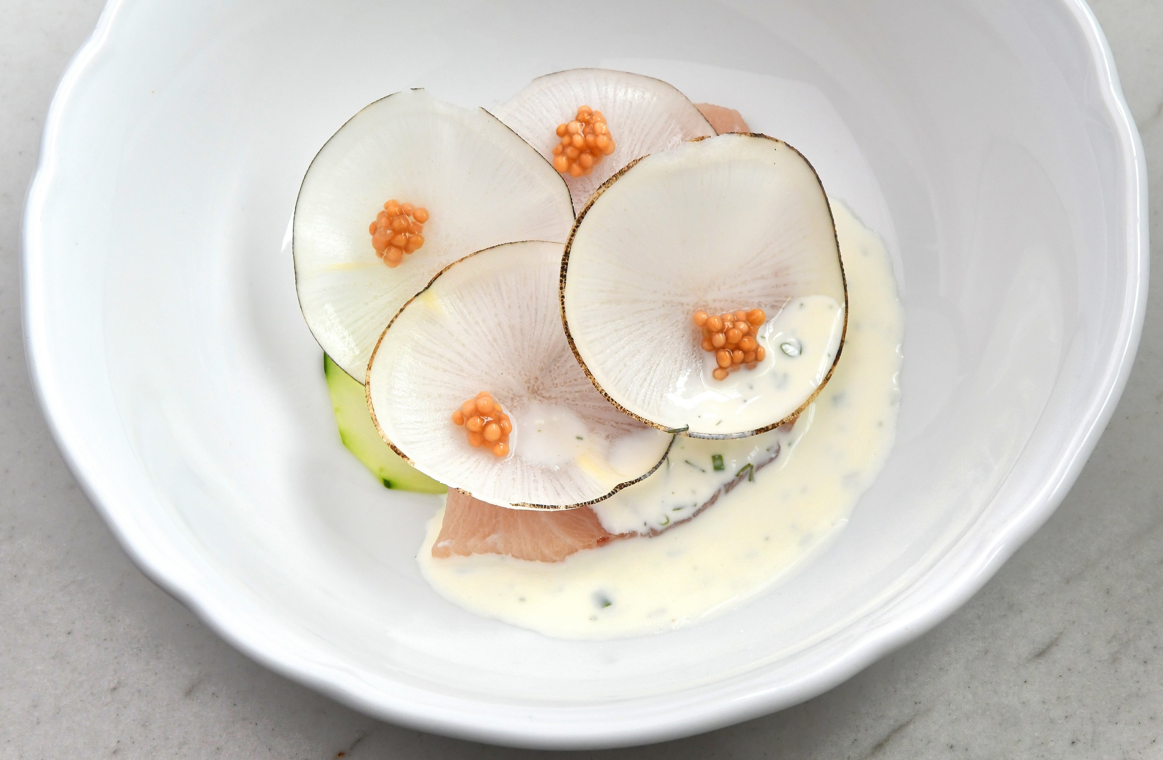 Elegance isn't just for the decor at Lucian. Some dishes look too pretty to eat. (Chris Hunt for the AJC)
