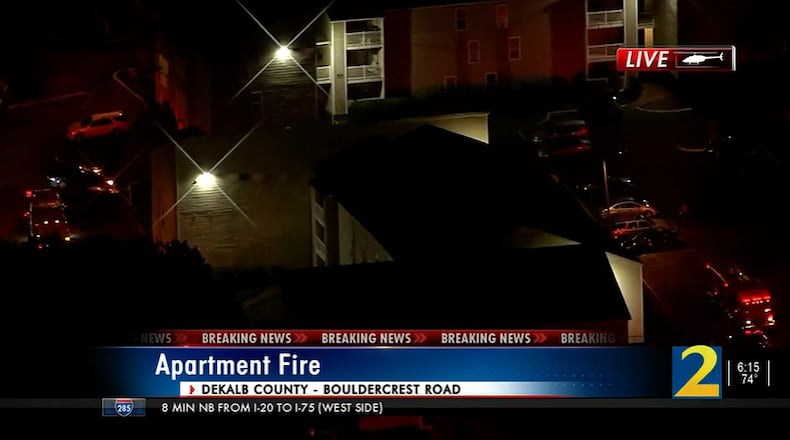 DeKalb County fire crews responded to a blaze early Tuesday at the Eagles Run apartment complex along Bouldercrest Road.