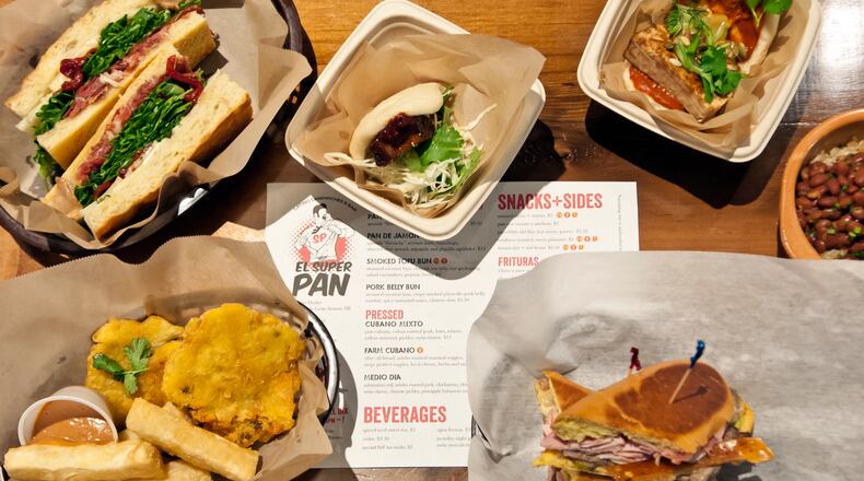 Among El Super Pan's goodies are the fluffy/crispy yucca fries (bottom left).