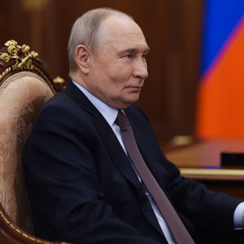 Russian President Vladimir Putin attends a meeting with Nizhny Novgorod Region Governor Gleb Nikitin at the Kremlin, in , Russia, Friday, March 6, 2026. (Gavriil Grigorov, Sputnik, Kremlin Pool Photo via AP)