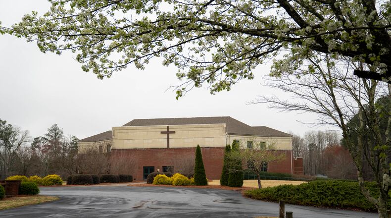 Crabapple First Baptist Church, where the Atlanta shooting suspect Robert Aaron Long was an active member, in Milton, Ga., March 17, 2021. The man accused of killing eight people at spas was a churchgoer who told officers he was addicted to sex. Parts of evangelical culture imply that sexual sins are more serious than others. (Nicole Craine/The New York Times)