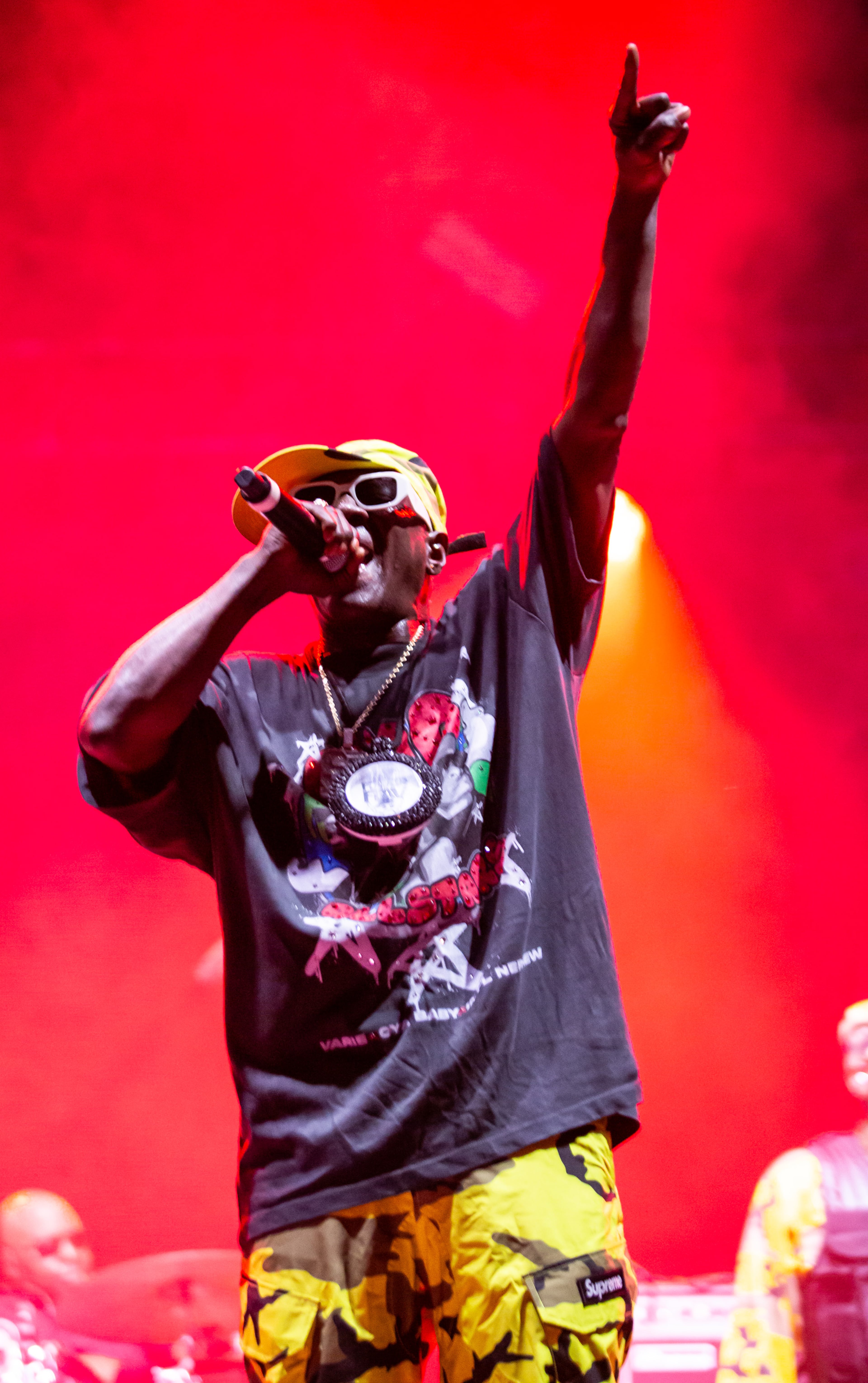 Flava Flav takes the late-evening stage as Public Enemy dazzled the crowd with old-school, positive rhymes Saturday, Sept. 20, 2025, at the Shaky Knees Music Festival at Piedmont Park in Atlanta. (Ryan Fleisher for the AJC)
