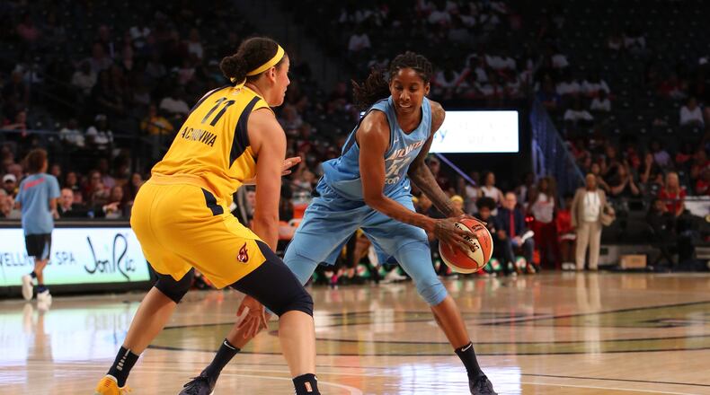 Atlanta Dream's Jessica Breland in a game during the 2018 season.