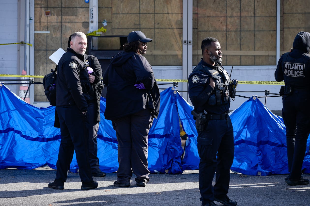 The deadly shooting happened at the West Ridge Shopping Center on Martin Luther King Jr. Drive near Lynhurst Drive, police said. (Ben Hendren for the AJC)