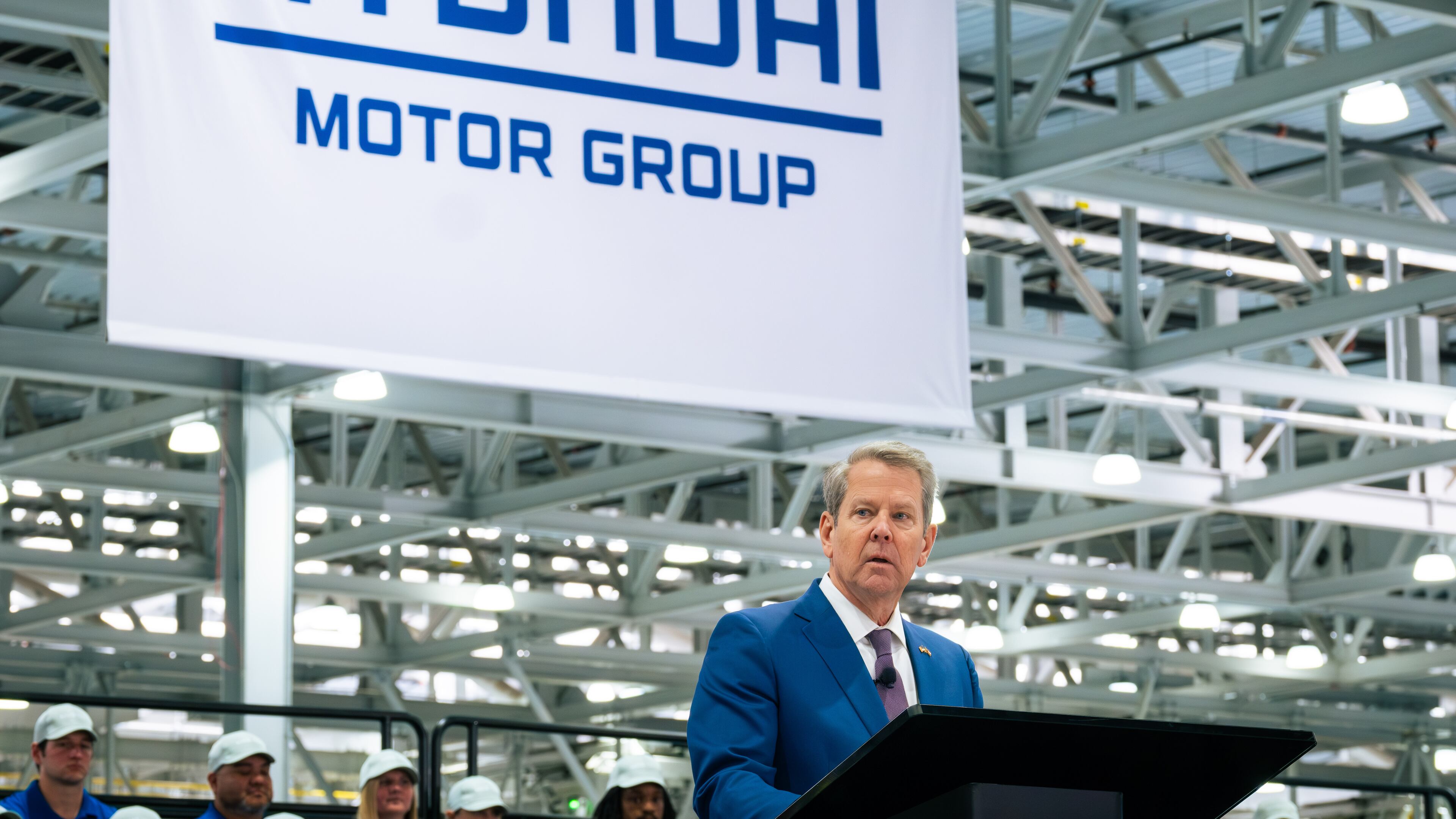 Gov. Brian Kemp spoke at the grand opening of the Hyundai Metaplant in Bryan County  on March 26, 2025. (Justin Taylor/The Current)