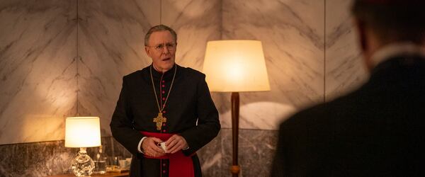This image released by Focus Features shows John Lithgow in a scene from "Conclave." (Philippe Antonello/Focus Features via AP)
