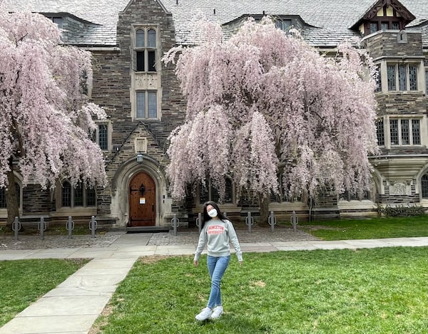 Caren Kim, 17, of North Gwinnett High School during a spontaneous road trip to Princeton University. (Courtesy of Caren Kim)