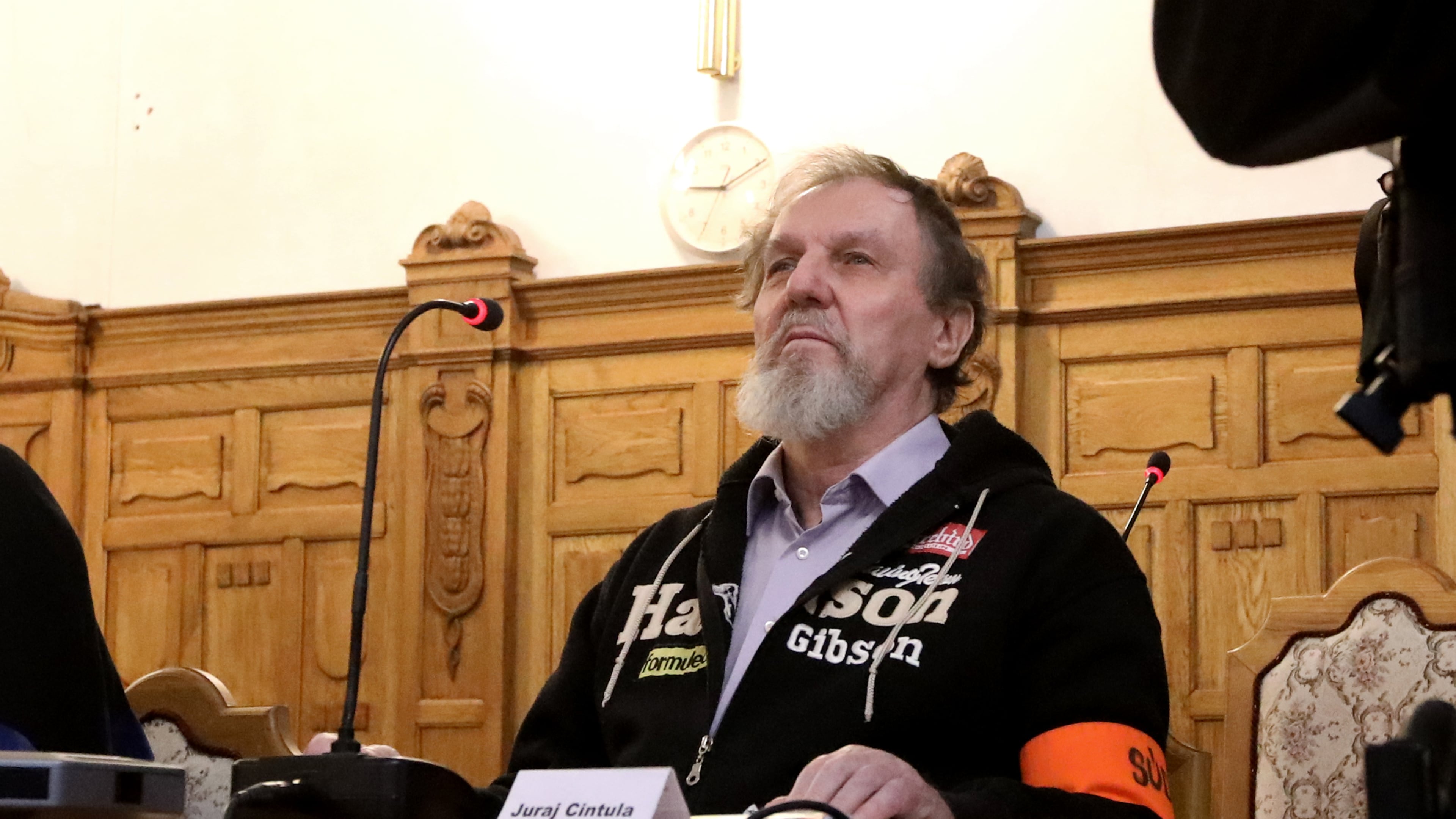Juraj Cintula, who shot and seriously injured Prime minister of Slovakia Robert Fico last year,attends hearings at the Specialized Criminal Court in Banska Bystrica, Slovakia, Tuesday, Oct. 21, 2025. (Jan Kroslak/TASR via AP)