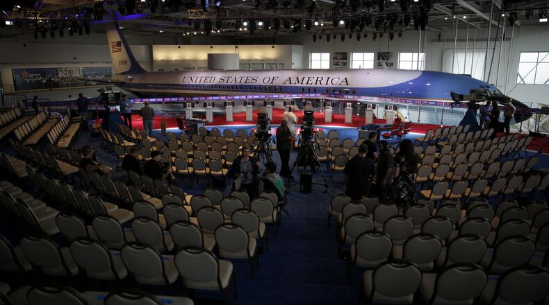 Preparations underway for the second Republican presidential debate at the Ronald Reagan Presidential Library in Simi Valley, Calif., Sept. 15, 2015. (Max Whittaker/The New York Times)