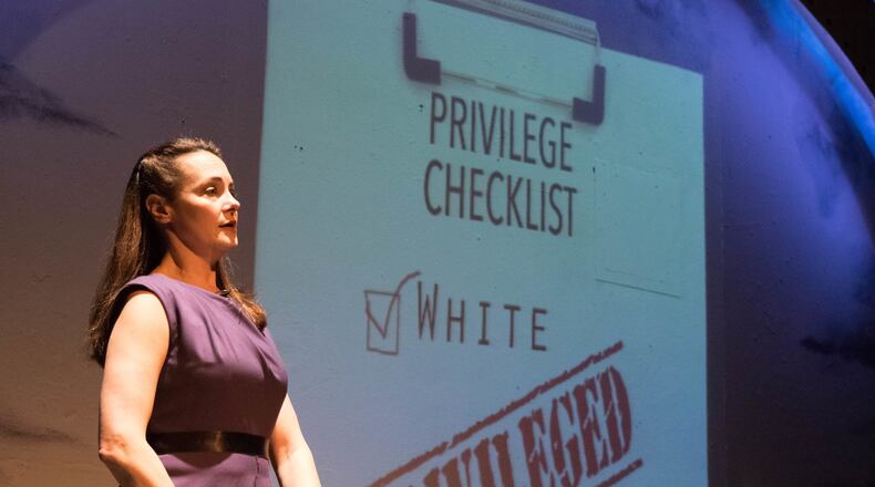 7 Stages’ “White Woman in Progress” is a one-woman show starring and written by Tara Ochs. CONTRIBUTED BY JAKE SCOTT-HODES