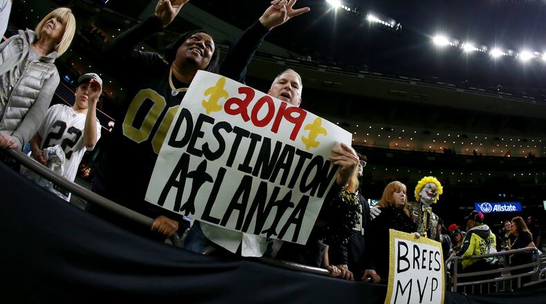 These Saints fans are but one step away from overrunning Atlanta.