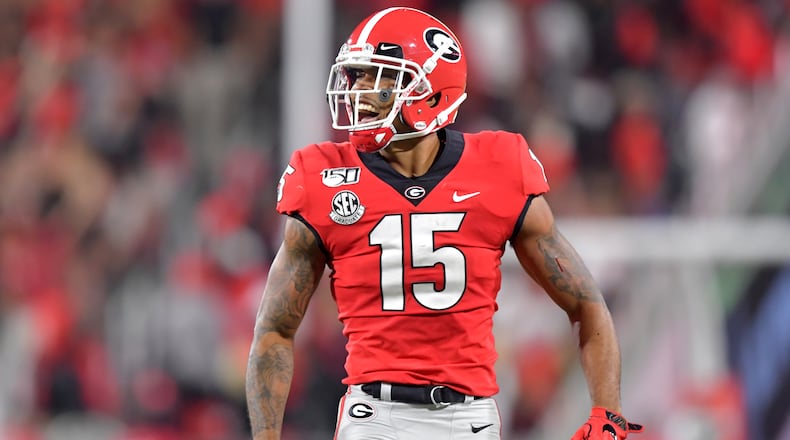 Georgia wide receiver Lawrence Cager will likely miss the team's game against Kentucky Oct. 19. (AJC file photo/Hyosub Shin)