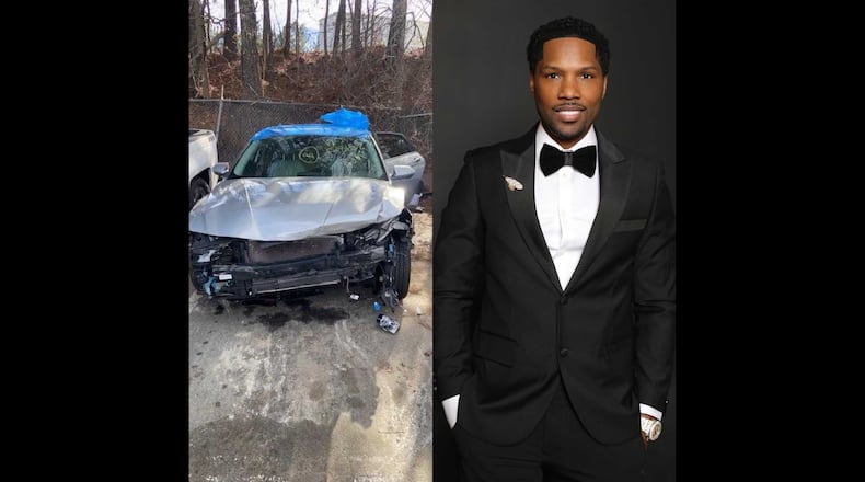 "Love & Hip Hop Atlanta" star Mendeecees Harris saved a 17-year-old from a car crash. The teen's family describes the incident as a "Christmas miracle" (Car photo courtesy of Debbie Diamond; Mendeecees photo courtesy of Jakeem Smith)