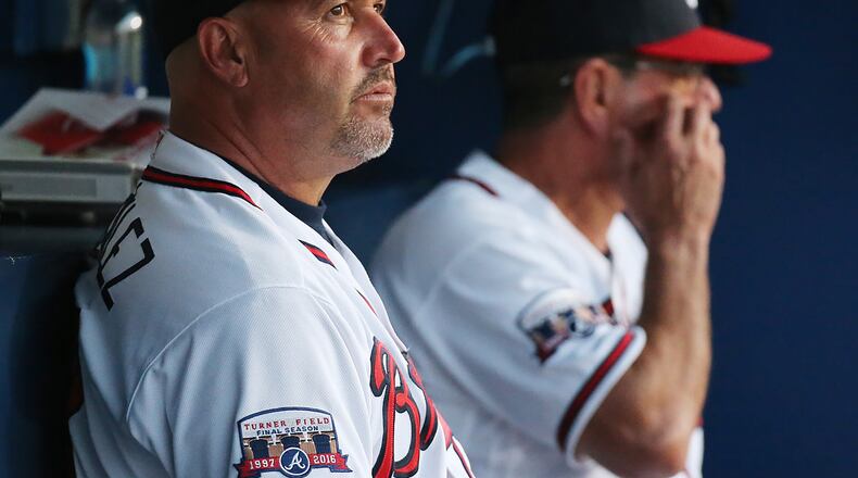 Braves manager Fredi Gonzalez was handed an inferior roster but paid the price for the team’s 9-28 start this season. (Curtis Compton / compton@ajc.com)