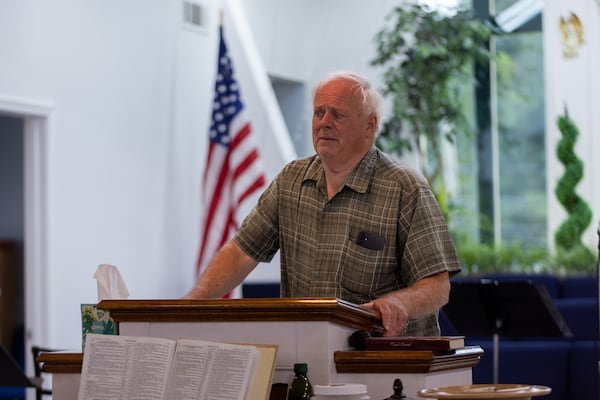 Harry Parkerson, pastor of Friendship House of Prayer in Newnan, said Brant Frost IV showed up at his church on July 7, knelt in the sanctuary, wept and prayed. And then, Parkerson said, Frost “kind of poured his heart out” to him. “He said, ‘I have gotten myself into a mess of trouble … I made some bad decisions, and I just didn’t have enough time to get out of it,’” Parkerson recalled about his conversation with Frost. (Arvin Temkar/AJC)