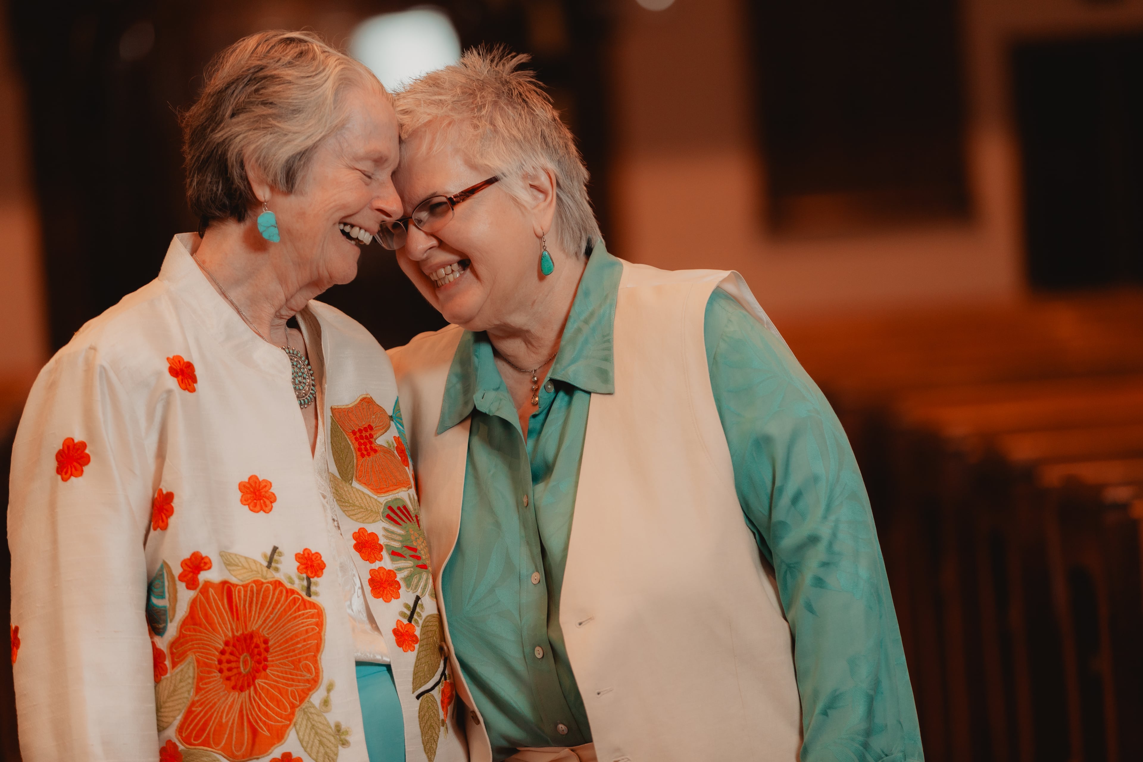 Annabeth Balance (left) and Elaine DeCostanzo (right) were the first couple to celebrate a same-sex blessing ritual at St. Luke’s in 2013. Both Balance and DeCostanzo are still active members of the St. Luke's community and will attend festivities at the church to honor Bishop Gene Robinson. (Courtesy of Amanda Summerlin)