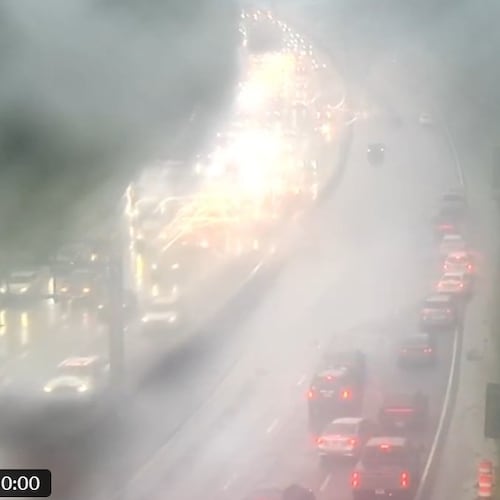 Heavy afternoon showers flooded several westbound lanes of U.S. 78 in DeKalb County on Friday, forcing drivers over to the right shoulder. (Channel 2 Action News)