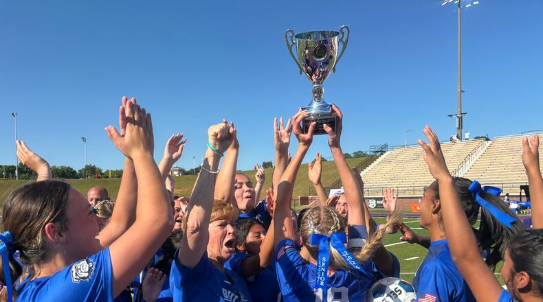 Trion's girls soccer team won its first state title, completing a 2-1 comeback win over Irwin County in the Class A Division II championship on Friday, May 15, at Matthews Field in Thomaston, Georgia. (Jack Leo/AJC)