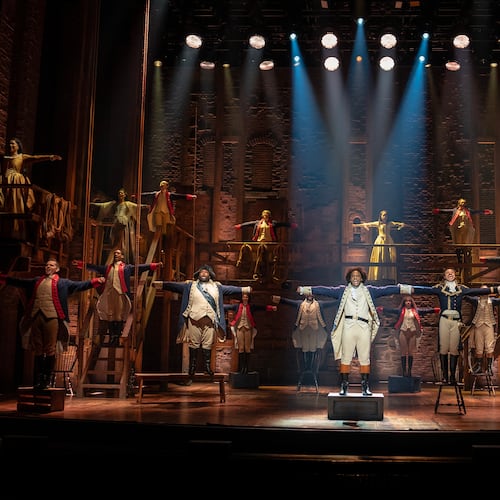 "Hamilton" will play at the Fox Theatre from Sept. 2-20. Catch Atlanta native Christian Magby on stage as Lafayette/Jefferson. (Courtesy of Joan Marcus)