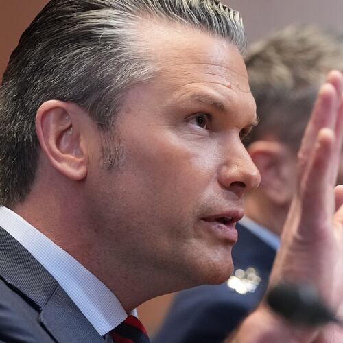 Defense Secretary Pete Hegseth testifies at a Senate Appropriations subcommittee on defense hearing on the budget request for the Department of Defense, Tuesday, May 12, 2026, in Washington. (AP Photo/Alex Brandon)