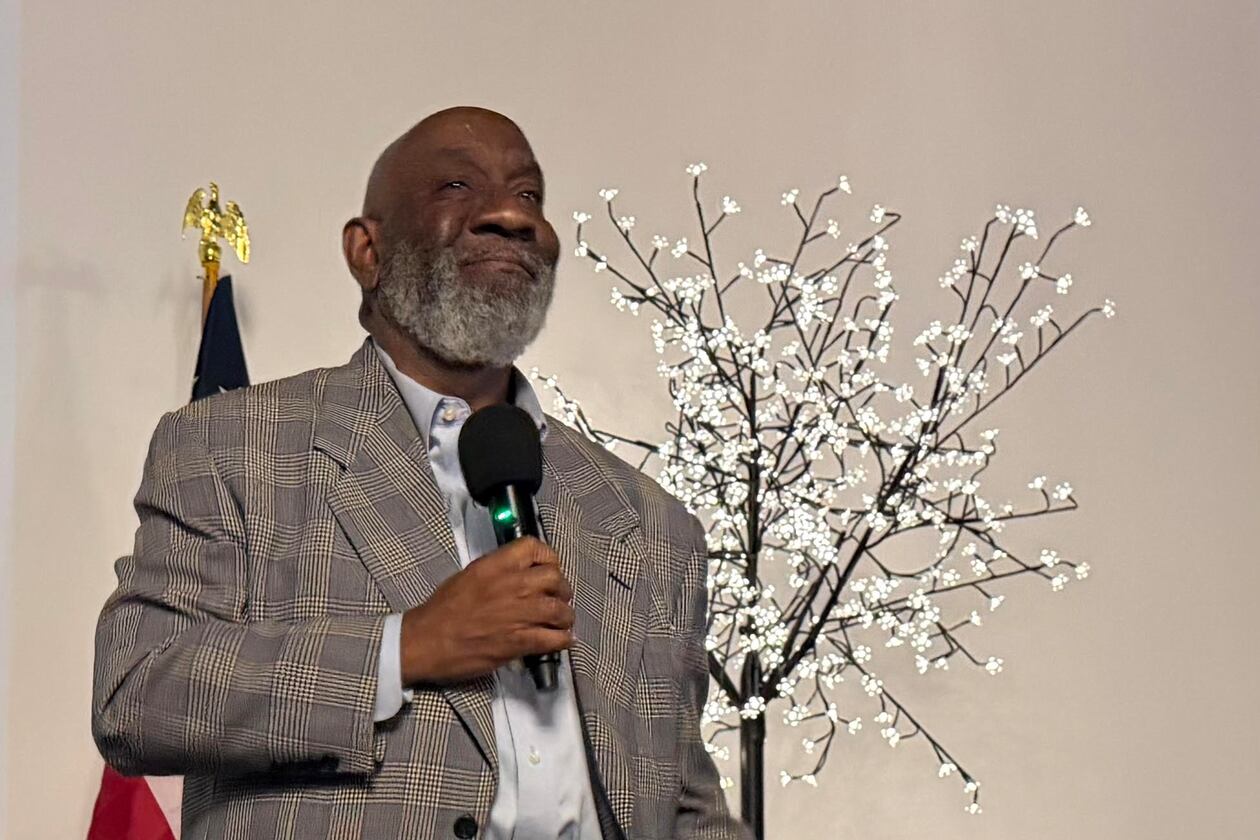 Dexter Fisher speaks to supporters after he was elected Athens-Clarke County mayor on June 16, 2026. (Fletcher Page/AJC)