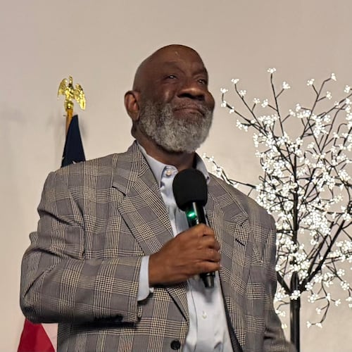 Dexter Fisher speaks to supporters after he was elected Athens-Clarke County mayor on June 16, 2026. (Fletcher Page/AJC)