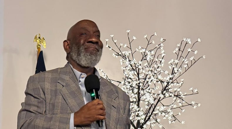 Dexter Fisher speaks to supporters after he was elected Athens-Clarke County mayor on June 16, 2026. (Fletcher Page/AJC)