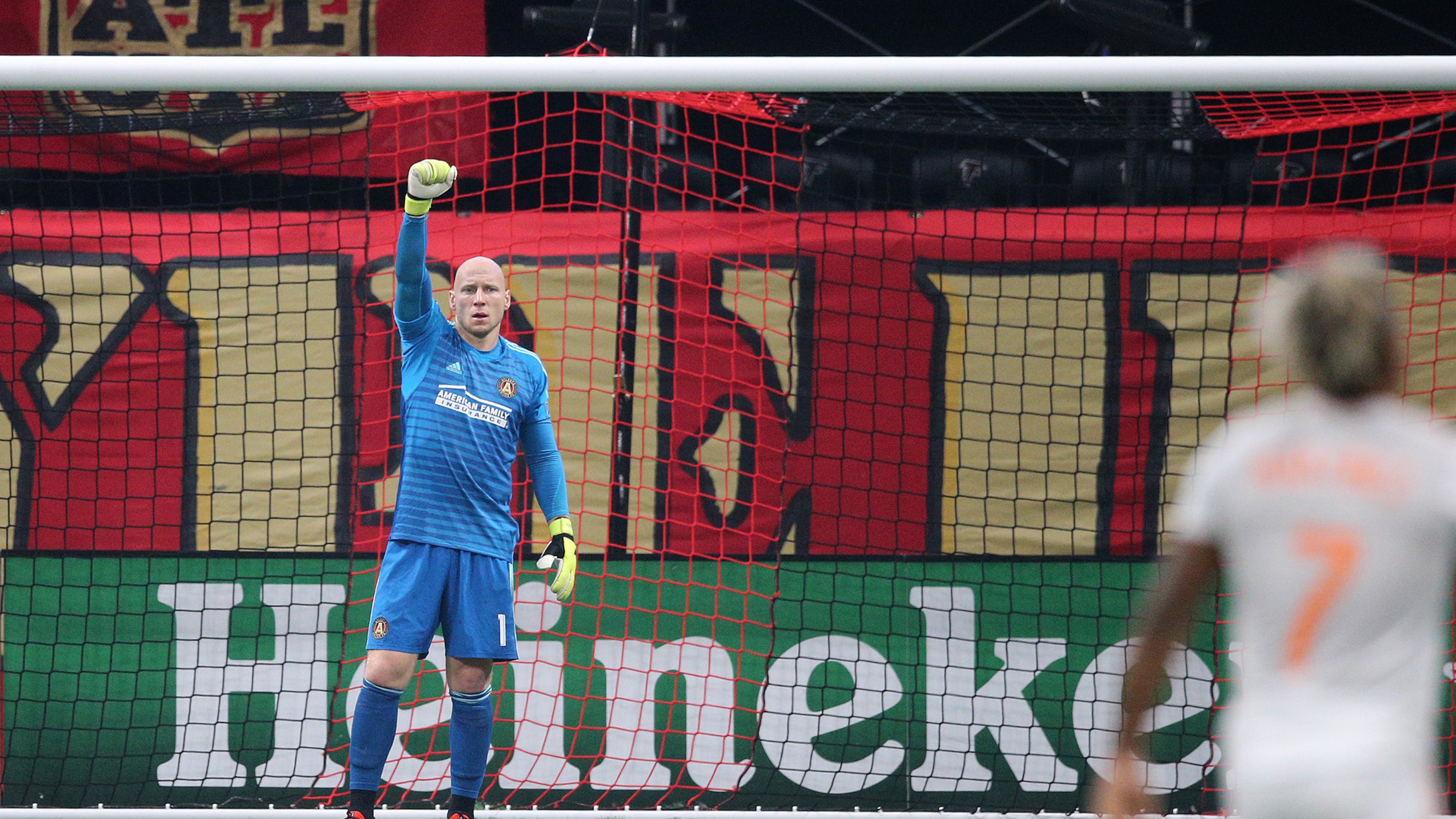 Atlanta United goalkeeper Brad Guzan announced his retirement on Tuesday. A team captain since 2019, Guzan has a franchise-high 303 appearances and 645 saves. (Curtis Compton/AJC)