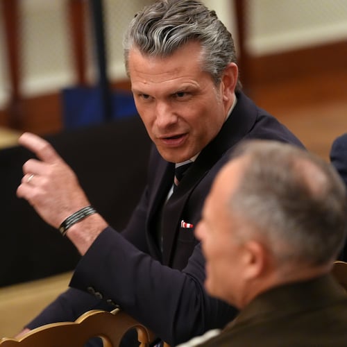 Defense Secretary Pete Hegseth attends a Medal of Honor ceremony in the East Room of the White House, Thursday, June 18, 2026, in Washington. (AP Photo/Jacquelyn Martin)