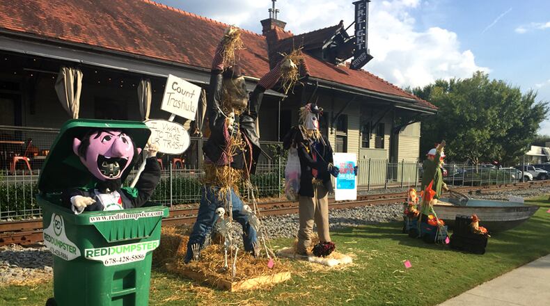 More than 180 scarecrows will be on display in October in downtown Woodstock for the 2019 Woodstock Scarecrow Invasion. VISIT WOODSTOCK