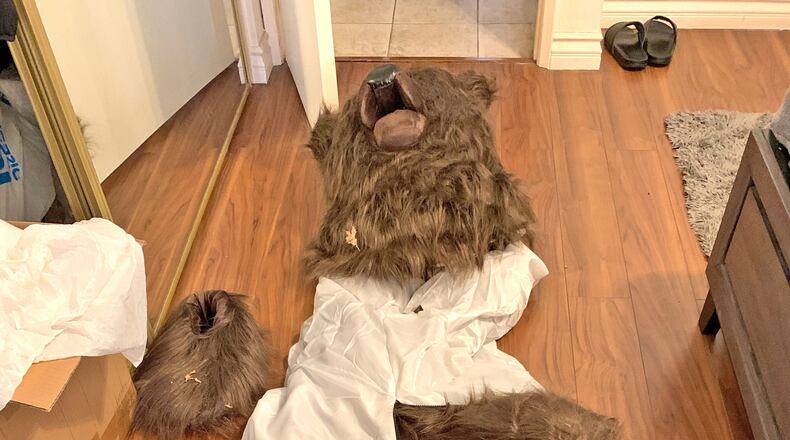FILE - This photo provided by the California Department of Insurance shows a bear costume allegedly worn by suspects with the aim to commit insurance fraud. (California Department of Insurance via AP, File)