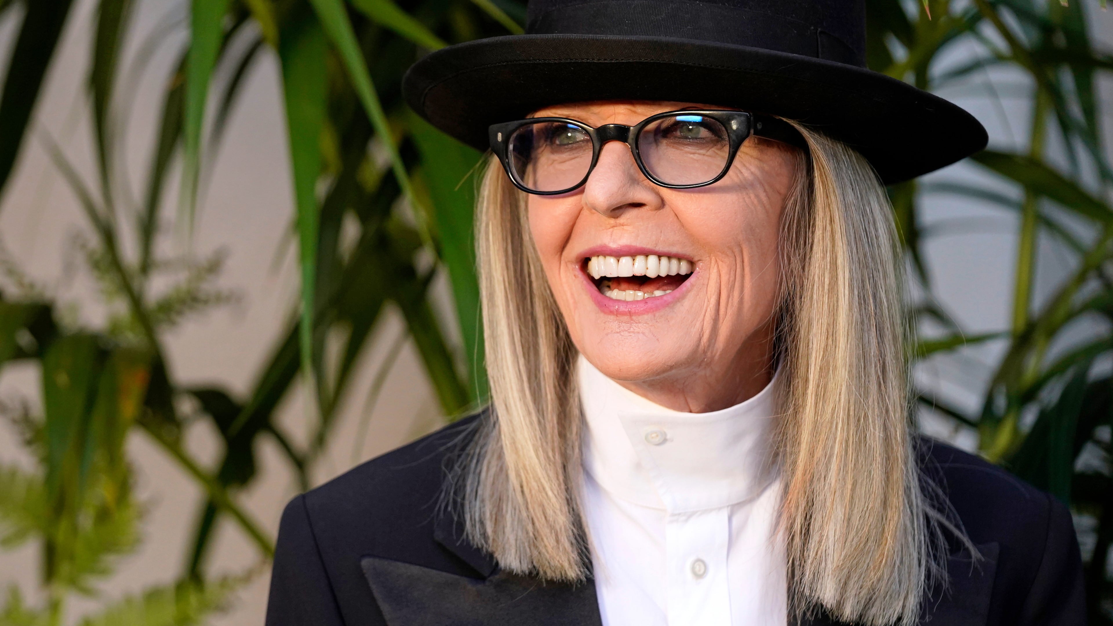 FILE - Diane Keaton appears at the Ralph Lauren Spring 2023 Fashion Experience in Pasadena, Calif., on Oct. 13, 2022. (AP Photo/Chris Pizzello, File)