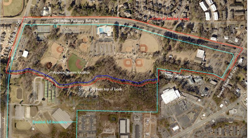 Alpharetta has signed a contract for a boundary and partial topographic survey of Wills Park. (Courtesy City of Alpharetta)