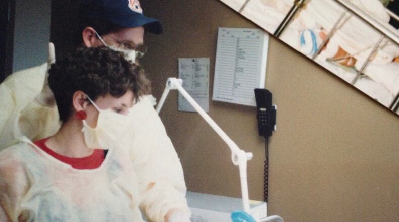Andy and Susan May in March of 1991 after their son, Nick, who was not yet 2, received a heart transplant. (Photo courtesy of Susan May)
